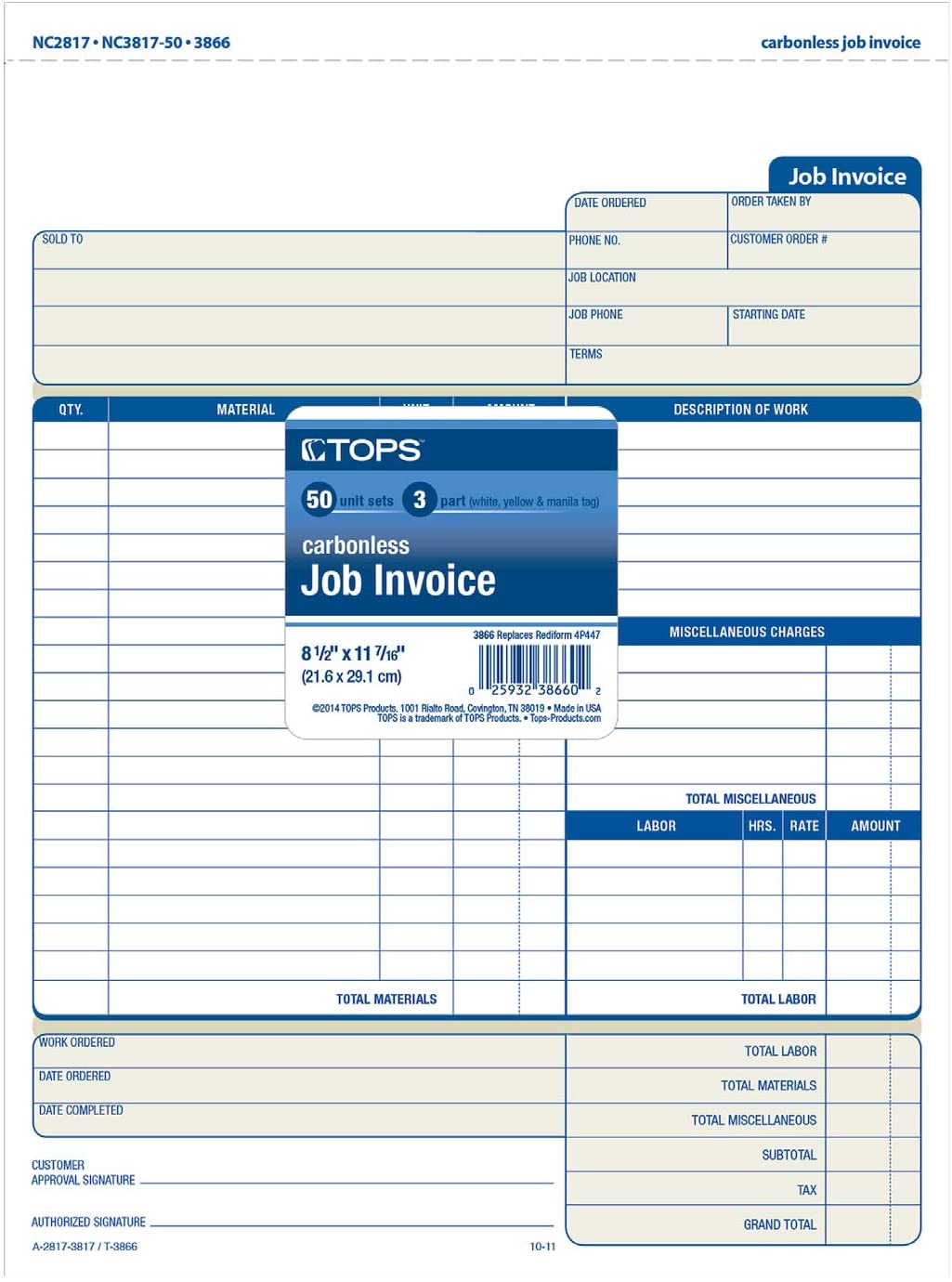 3Ply NCR Paper Invoice Form Carbonless Paper Bill book printing services