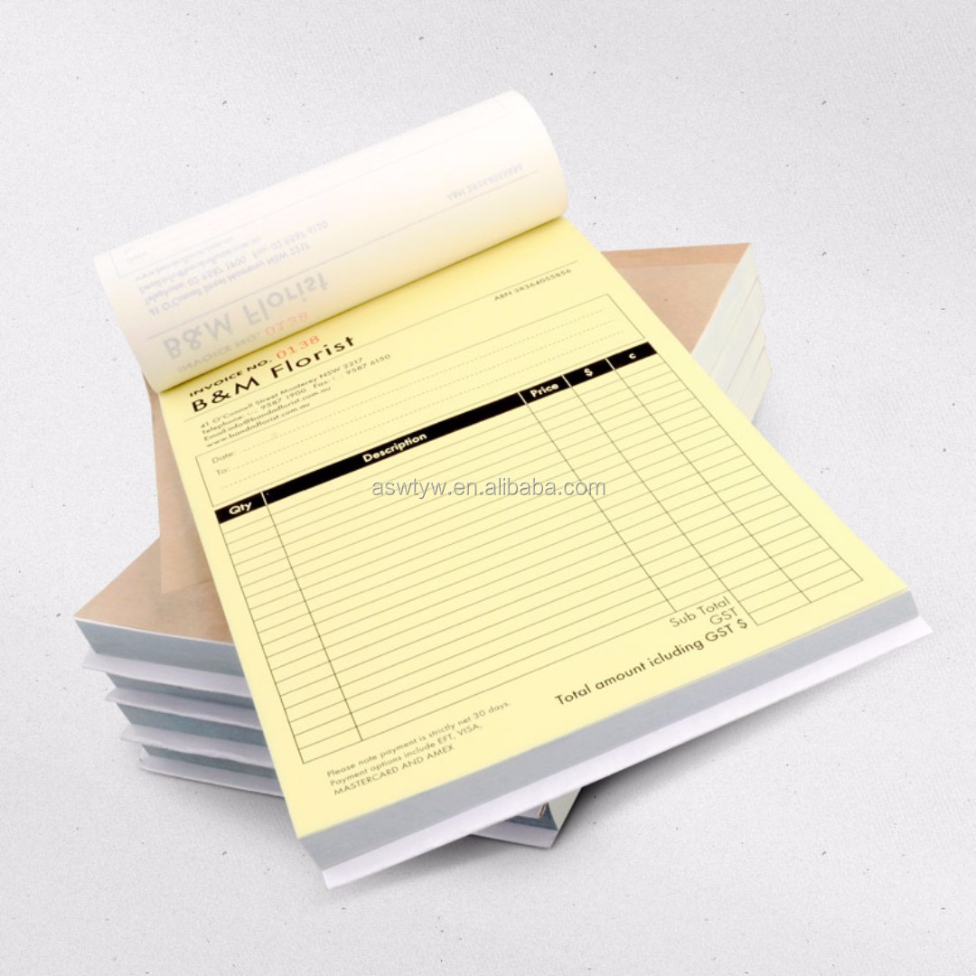 Custom invoice book, custom receipt books printing, personalised ...
