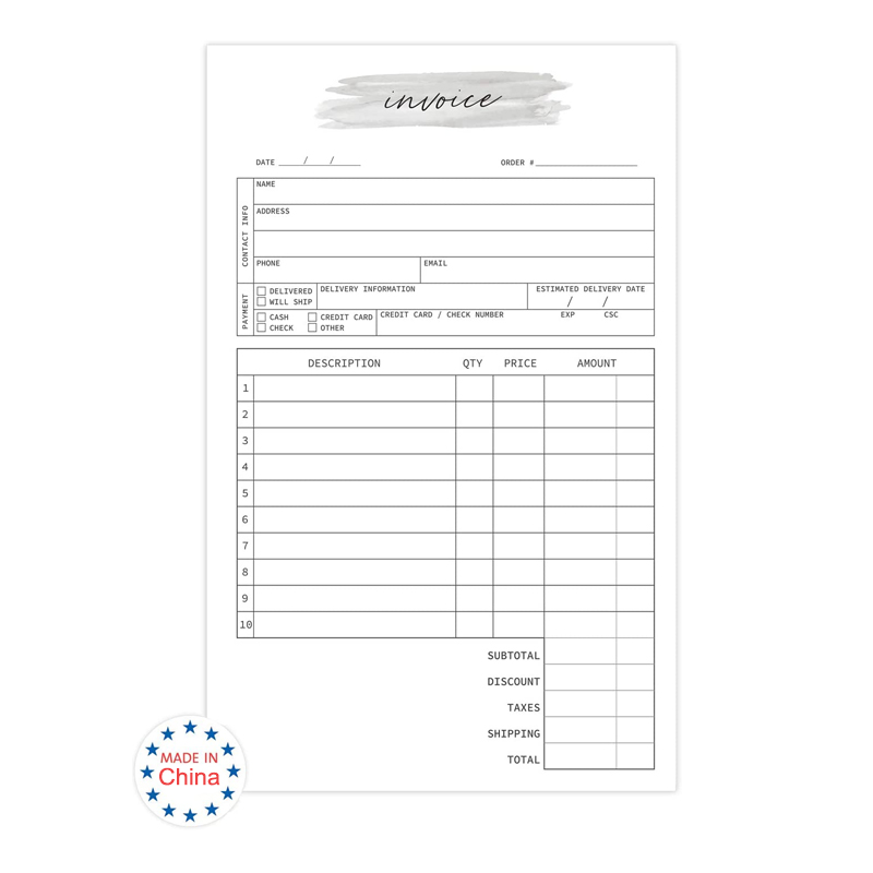 Custom invoice book, custom receipt books printing, personalised ...