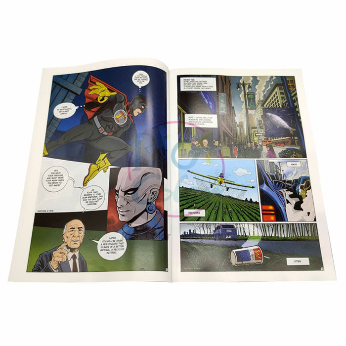 Bulk children’s comic book printing with custom softcover options and high-quality graphic novel prints.