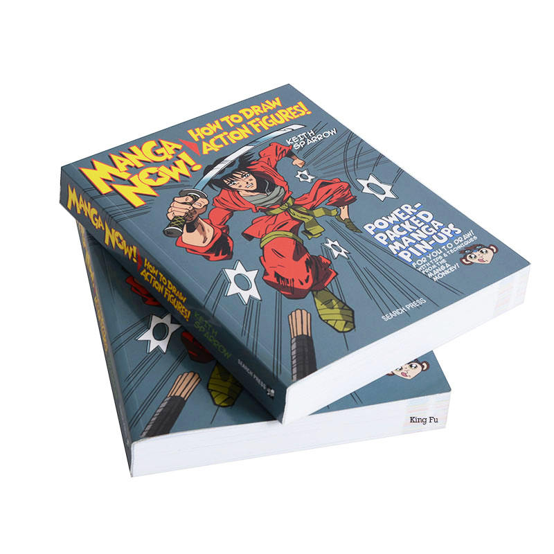 Custom full-color comic book printing service for manga, anime, and adult comics with softcover art book options.