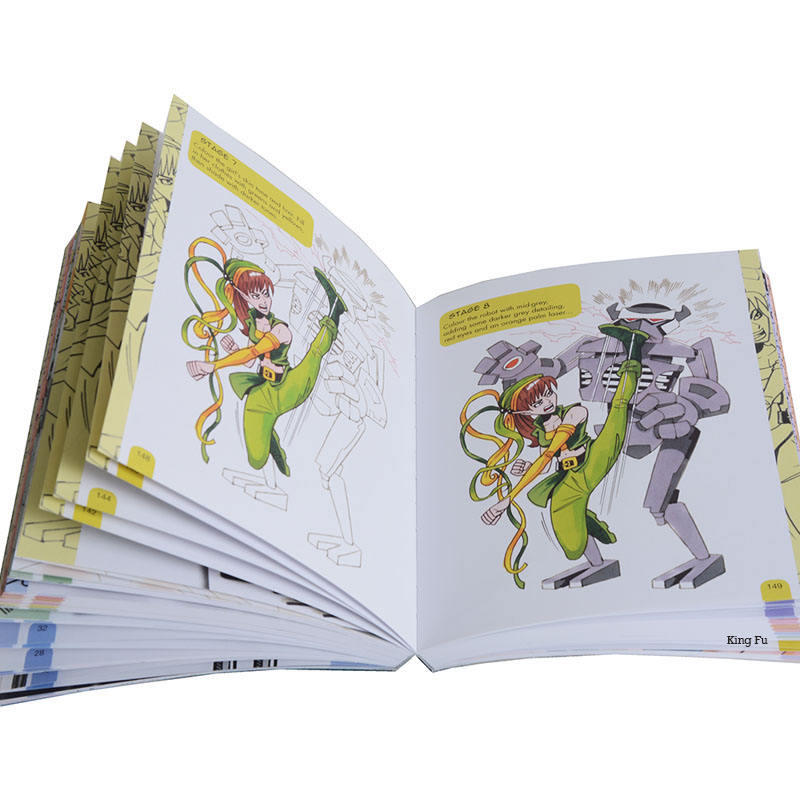 Custom full-color comic book printing service for manga, anime, and adult comics with softcover art book options.